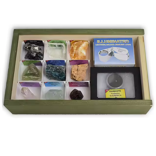 Minerales y Fósiles Nano Colección de 10 Minerales de la Escala de Dureza de Mohs - 1
