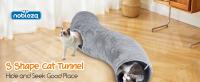 Nobleza Tunel para Gatos en Forma de S, Túnel de 2 vías para Interiores con 2 Agujeros y Bola suspendida Juguetes para Gatos, Tunel Plegable para Mascotas Juguete para Gato Conejo Hurones, L108 cm - details 0