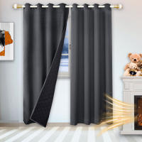 Cortinas De Algodón Aislantes Térmicas Y Antipolvo Para Dormitorio Negro 100% Cortinas Calefactoras Y Anti-Viento Con Aislamiento Acústico - details 17