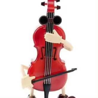 Caja de música para violín, esculturas de guitarra con columpio de dibujos animados, caja de música creativa, mini instrumento clásico, decoración artesanal, regalo, escritorio moderno, decoración del hogar para adolescentes y adultos, amantes de la músic - 1