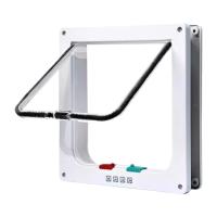 Puerta De Salida Para Perros Y Gatos Con Cerradura De Seguridad En 4 Direcciones Tamaño Transparente ABS Plástico Puerta Para Mascotas Seguridad Para Gatos Y Perros Pequeños - details 7