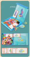 Libro De Rompecabezas Magnético De Madera Con Cartas Para Niños Tema De Vida Marina 3D Cambio De Ropa Y Caras Juguetes Educativos Para Niños - details 10