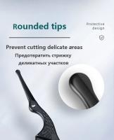 Tijeras Profesionales Para Pelo Facial Acero Inoxidable Redondas Para Barba Bigote Cejas Pestañas Corte Preciso Y Duradero - details 5