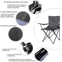 BIT Silla Plegable de Camping de Acero con funda incluida, 50x50x80cm, Silla de Acampada Plegable, Ideal para Camping o Pesca, Estructura de Acero Resistente y Asiento de Lona Impermeable - details 1