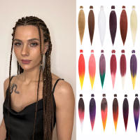 Extensiones De Cabello De Sintético Pre-estirado 26''&30" Textura Yaki Profesional Sin Picazón Para Rizado Con Agua Caliente - details 0