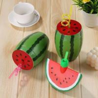 Botella De Agua Con Pajita De Plástico Multicolor Fruta De Dibujos Animados Regalo Sandía Limón Fresa Piña Deporte Y Salud - details 12