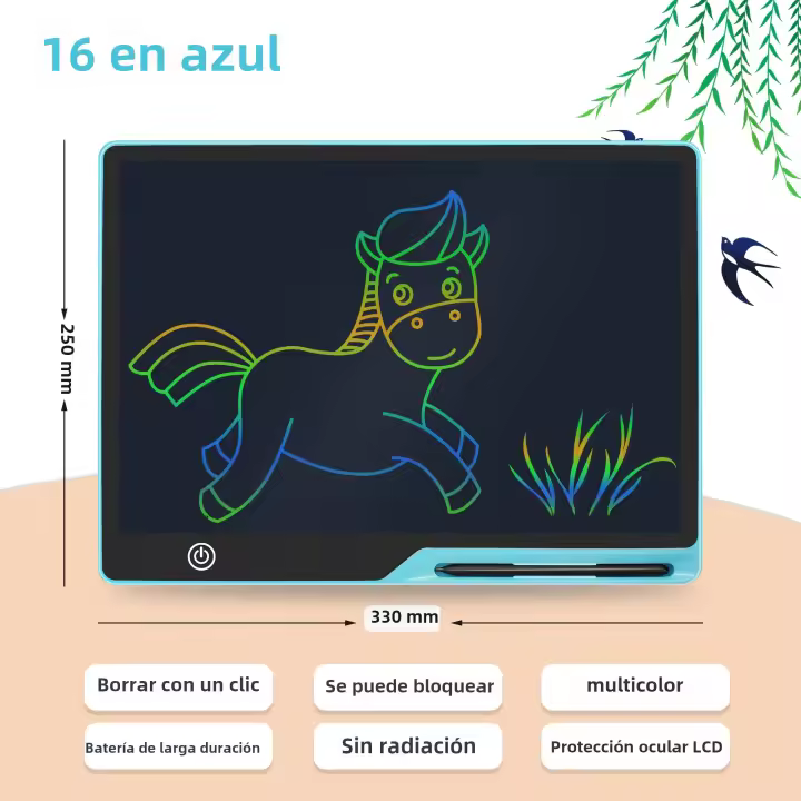 Tablero De Dibujo LCD 16/20 Pulgadas Para Niños Y Niñas Herramienta Educativa De Pintura Y Escritura Para Edades 3-7 Años Juguete Interactivo Para Niños Y Bebés - 1
