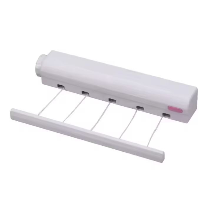 Tendedor Retráctil Portátil ,de pared ,extensible,Tendedor de 5 cuerdas  ajustables ,retractables ,Automático 3m - 1