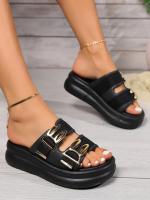 Sandalias De Tobillera Para Mujer Verano 2024 Moda Confortables Con Tacón Medio Y Abiertas Elegantes Y Casuales Suela De Goma Talla Real - details 23