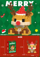 Mini Bloques De Construcción Santa Claus Modelo De Navidad Bloques Micro Decoración De Pudín De Nieve Regalo Para Niños Juguete De Puzzle De Artesanía - details 6