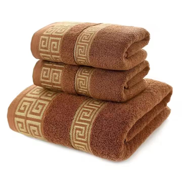 Juego De 3 Toallas De Baño De Algodón 100% Algodón Suave Y De Secado Rápido Calidad Hoteles Toallas De Baño De Lujo Rectangulares Tejidas - 1