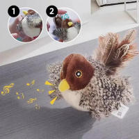 Juguete Interactivo Para Gatos Con Plumas Y Sonidos Juguetes Para Gatos Interiores Mecánicos De Nylon Movimientos Flapping - details 0