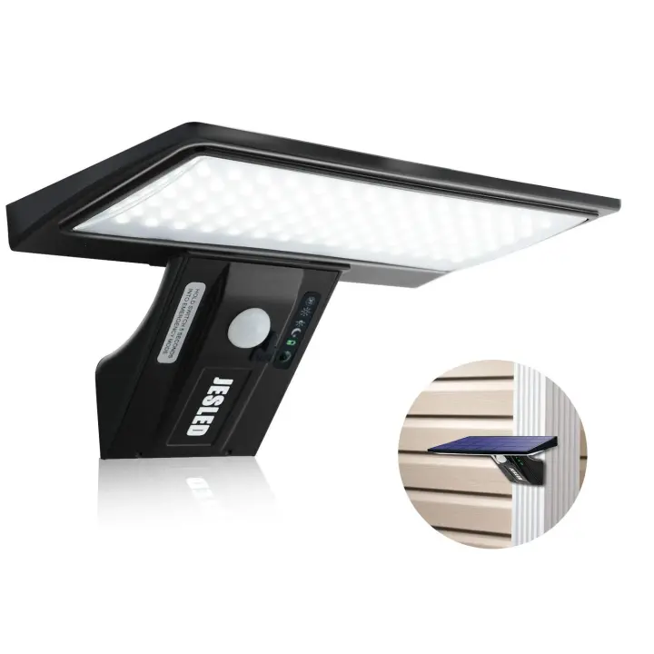 Luz solar al aire libre, luz solar del sensor de movimiento 2600Mah Aplique de pared de la luz de seguridad inalámbrica impermeable al aire libre para el jardín - 1