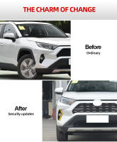 Luces LED DRL Para Toyota RAV4 2019-2022 Faros Antiniebla Luz Diurna Cubierta De Grille Marco De Señalización Angel Eyes Material ABS+LED Potencia 8W Voltaje 12V - details 1