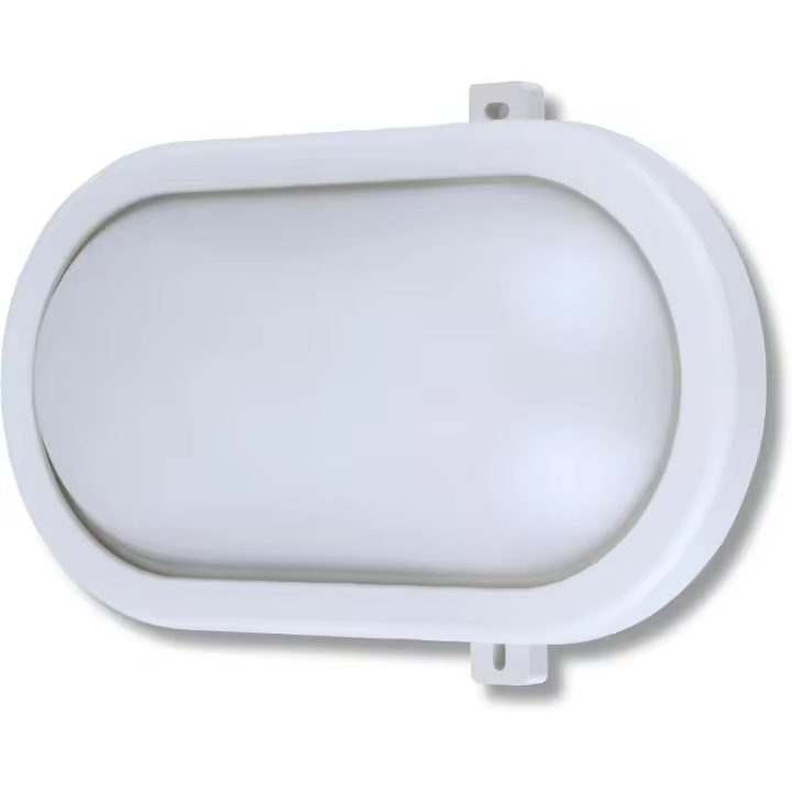 Lámpara de sótano - Lámpara LED resistente a la humedad ovalada (10 W, 800 lm, IP44), se puede utilizar como lámpara de techo o de pared, lámpara resistente a la humedad, color blanco - 1