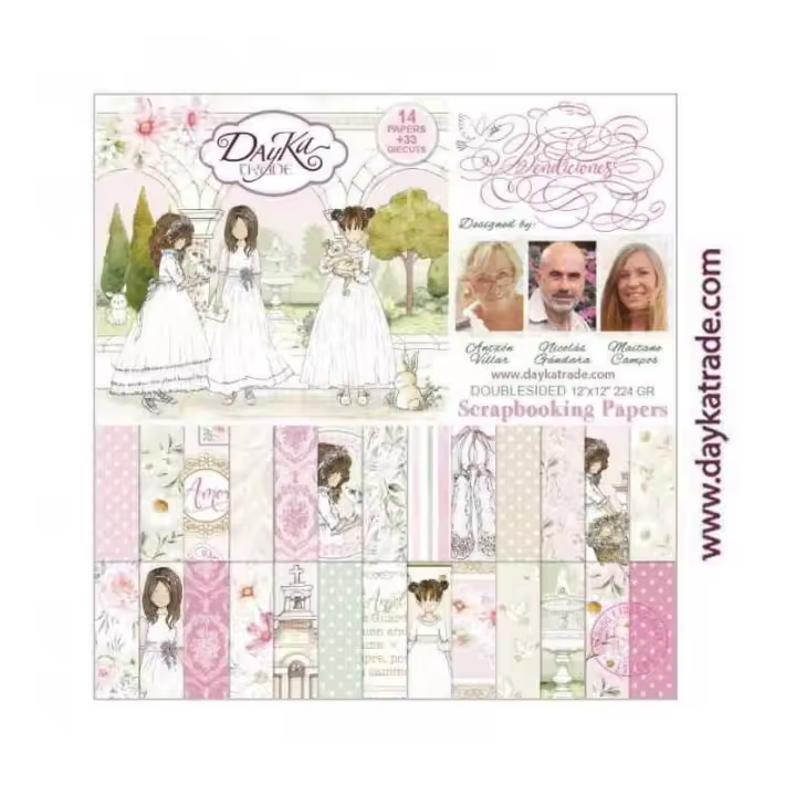 DAYKA TRADE                         PAPEL SCRAP COMUNION NIÑA 2023 BENDICIONES 30x30CM - 1