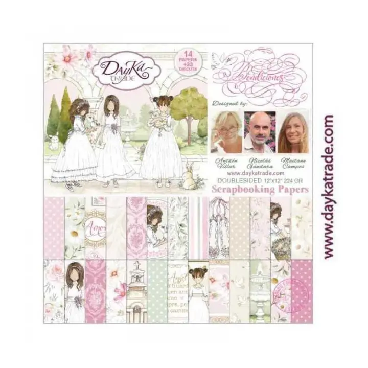 DAYKA TRADE                         PAPEL SCRAP COMUNION NIÑA 2023 BENDICIONES 30x30CM - 1