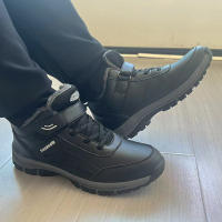 Botas De Invierno Impermeables Para Hombre Botas De Nieve Calcas Altos No Slip Casuales Con Suela De Goma Tapicería Plush Talla True - details 3