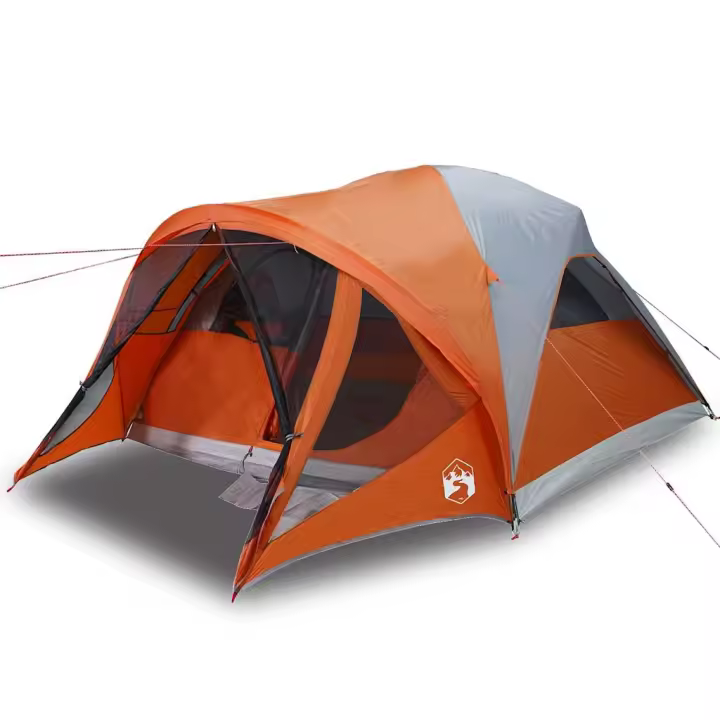 vidaXL Tienda de campaña familiar túnel 6 personas impermeable naranja - 1