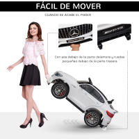 HOMCOM Coche Eléctrico para Niño +3 Años con Mando a Distancia Con Música y Luces Doble Apertura de Puerta Batería 12V Carga 30kg 115x70x55cm Blanco - details 6