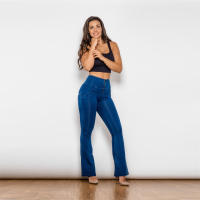 Jeans Para Mujer Shascullfites Ajuste Slim Denim mid Waist Flared Pantalones De Pierna Ancha Estilo Casual Cierre De Cremallera - details 3