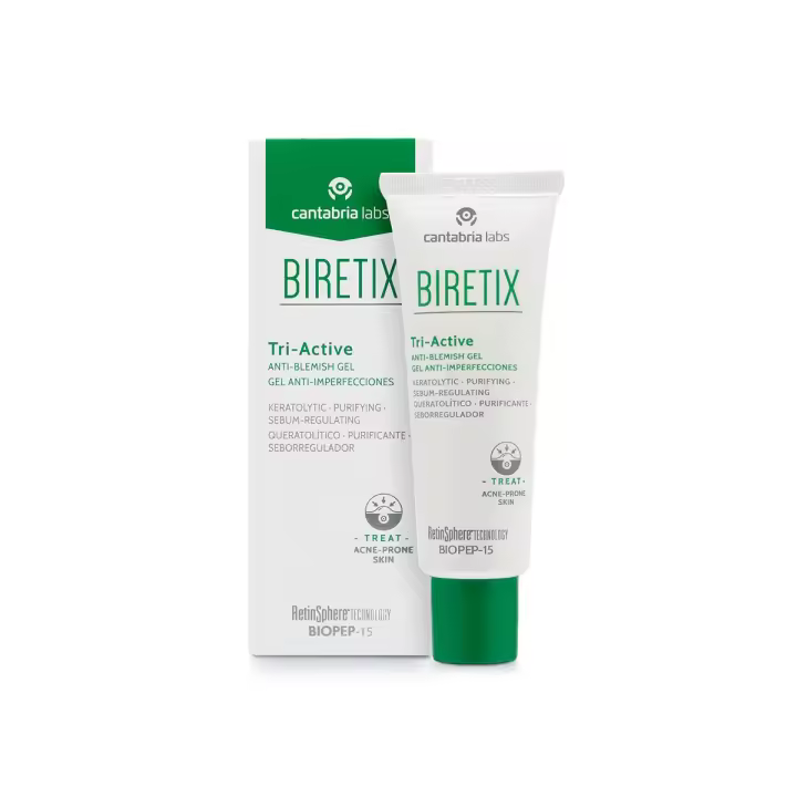 Cantabria Labs Biretix Tri Active Gel Anti-Imperfecciones, 50 Ml- Previene y Corrige Granos y Marcas de Acné, 50 Mililitros - 1