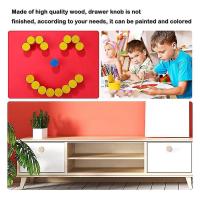 20pcs Round Unfinished Wood Drawer Knobs 35mm Dia Wood Furniture Cabinet Dresser Pulls - details 2