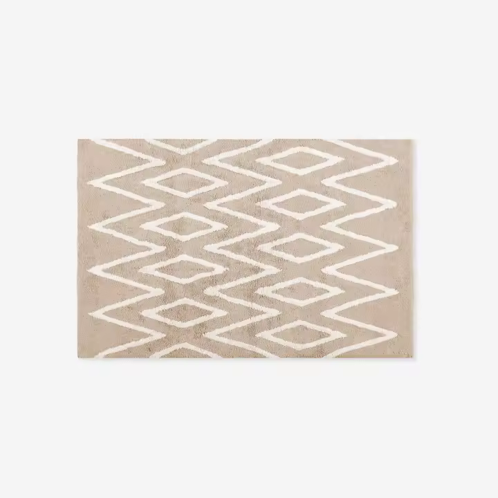 Alfombra Algodón Lavable Zigzag Beige  - Linea Paralela - 1