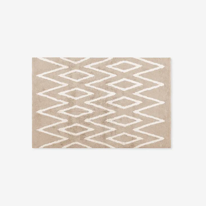 Alfombra Algodón Lavable Zigzag Beige  - Linea Paralela - 1