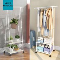 Rack De Ropa De Pie Triangular Con Rodillos Móvil Para Dormitorio Y Sala De Estar Mezclador De Metal Montaje Sencillo - details 10
