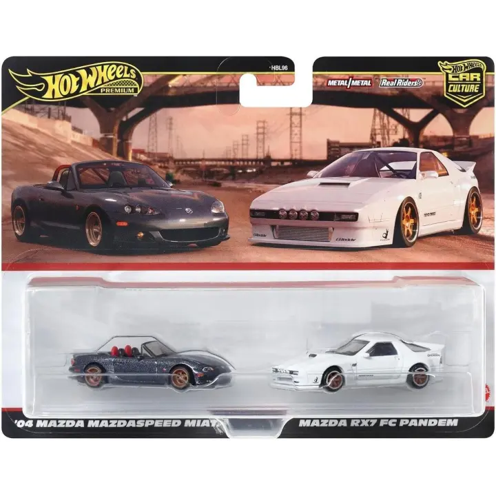 Hot Wheels Premium Pack Duo Mazda Miata y Mazda RX7 FC Pandem HRR75 Mattel - 1