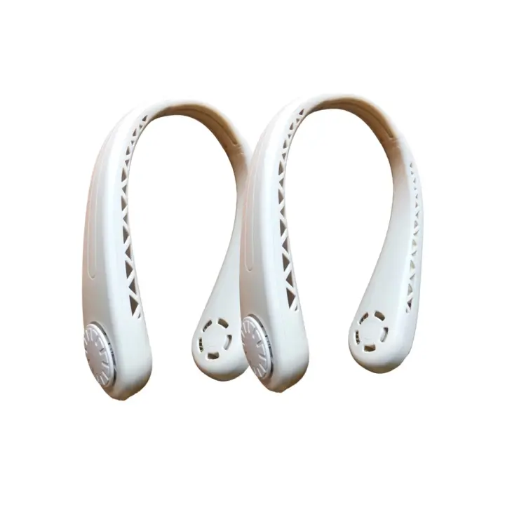 OFERTA 2 UNIDADES Universal Ventilador de cuello portátil sin aspas, 3 velocidades ajustables, aire acondicionado para deporte, trabajo, vacaciones, playa - 1