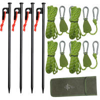 MF 4Pcs Palos De Tenda Ajustables De Metal Y Acero Para Camping Y Carpa Herramientas De Camping De Alta Resistencia En Color Caqui Negro Naranja Y Verde - details 7