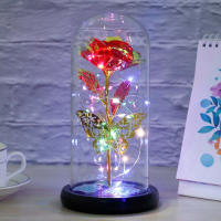 Lámpara De Noche Con Rosas Artificiales Y Mariposas LED Regalo Para Mujeres Y Niñas Luces Atmosféricas De Colores - details 1
