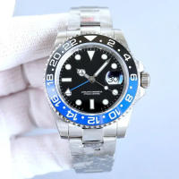 Reloj De Hombre Automático De Lujo Movimiento Métrico Resistente Al Agua Estilo Casual Simulacrum Cerámica Cuero Piel Acero Inoxidable - details 2