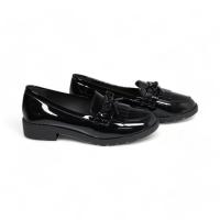 Hluna Mocasines con tacón bajo efecto CHAROL  Negro Rojo Vino y blanco - Detalle de LAZO - Elegancia - Mocasines planos Zapatos planos efecto Charol - 5301 - details 7