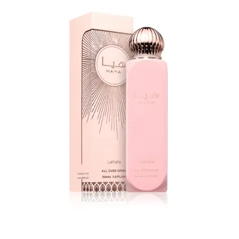 Spray corporal y de cabello Haya Lattafa 150ml,Fragancia dulce, floral, única, duradera, Nuevo formato de bruma todo el cuerpo y pelo LATTAFA NOVEDAD - 1