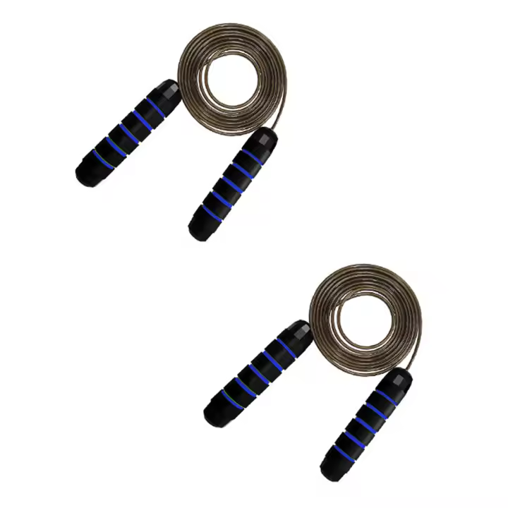 2 piezas de cuerda para saltar ajustable de 9.19 pies, cuerda para saltar de PP resistente y duradera con asas de espuma suave, adecuada para mujeres, hombres y niños para ejercicio cardiovascular (negro, rojo, verde, azul) - 1