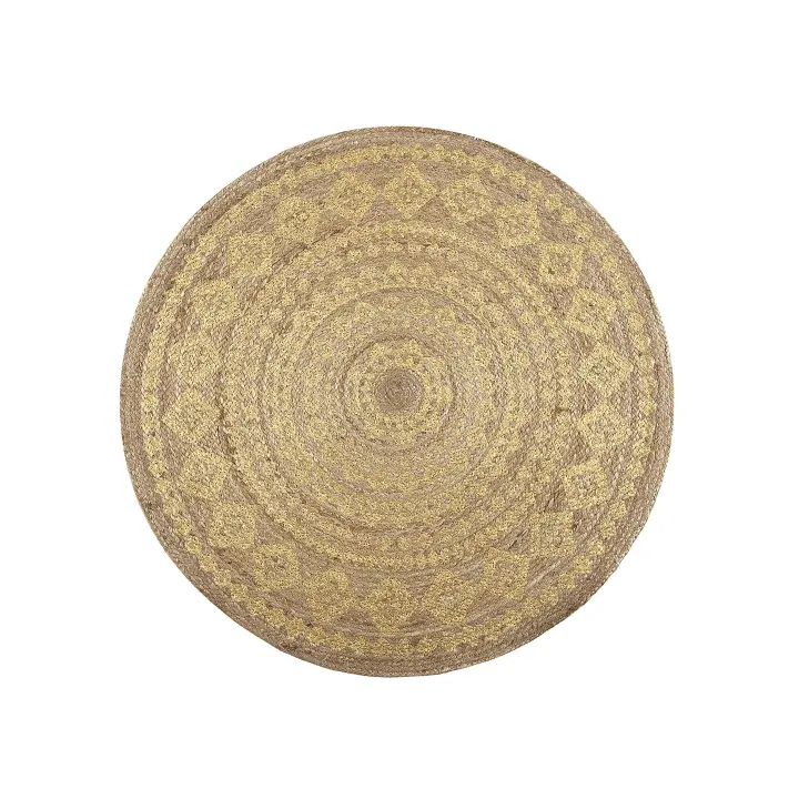 Alfombra Yute Stampato Gold - Diseño Geométrico Hecho a Mano - Parentesi Quadra - 1