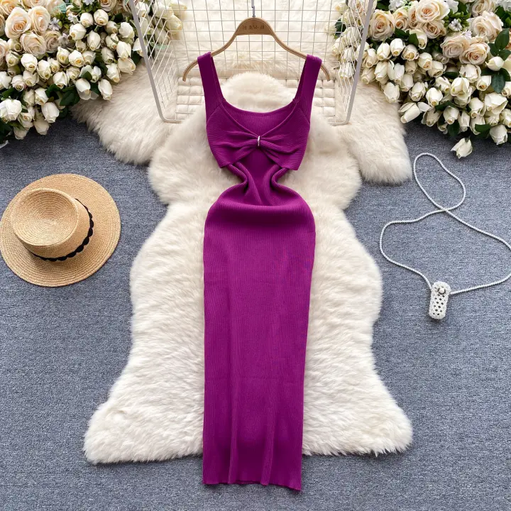 Vestido De Encaje Sin Hombros Para Mujer REALEFT Verano Elegante Sólido Ajustado Con Lazo Estilo Bodycon Para Fiesta - 1