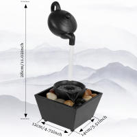 Fuente De Escritorio Pequeña Con Luz Y PIEDRAS USB Relajación Sonora Fuente De Agua De Mesa Decorativa Moderna - details 9