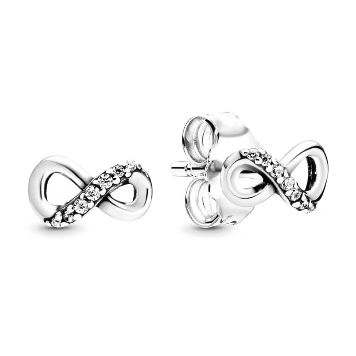 Pandora 298820C01 Pendientes Infinity Sparkle Pendientes de aro de plata de ley - 1