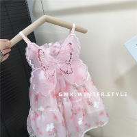 Vestido De Princesa Para Bebé Niña Verano Con Estampado Floral Y Nuevos Alas Traseras Vestido De Cumpleaños Bohemio Sin Mangas Largo Hasta La Rodilla - details 4