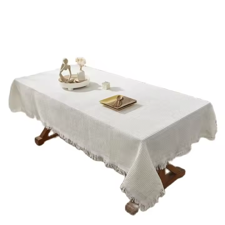 Mantel De Lino Y Algodón Rustico Para Hogar Y Bodas Con Borlas Ideal Para Comedor Cocina Picnics Y Fiestas Estilo Rústico Farmhouse - 1