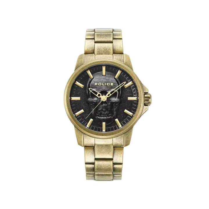 Police Watches Reloj Hombre Mensor Black Dial Ipgold Bracelet 3h Acero 5 Atm - 1