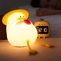 Lámpara Nocturna De Silicona En Forma De Pato LED Recargable Por USB Para Decoración De Habitación De Niños Con Interruptor Táctil Regalo De Cumpleaños - details 16