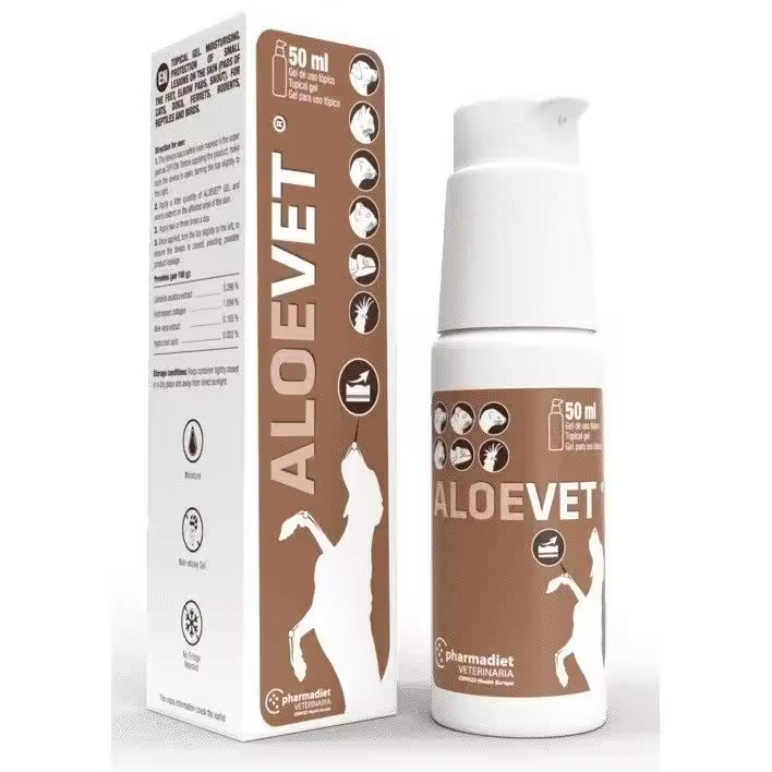 Aloevet Gel 50 ml  Gel cicatrizante y antiséptico natural de uso tópico para heridas en perros y gatos. - 1