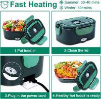Fiambrera Electrica 4 en 1 12V/24V/220V ~ 240V Calentador de Comida Portatil with Termo Coche y Trabajo 1.5L 60W en Inoxide Maple with Tartera - details 2