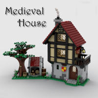 519PCS Modelo Medieval De Casa MOC-82740 Vista De La Calle De La Ciudad Pila De Fogatas Para Dormitorio Bloques De Arquitectura Modular Regalo Para Niños - details 0