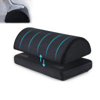 Footrest for under desk at work, adjustable footrest with 2 height options, foam stool - details 0